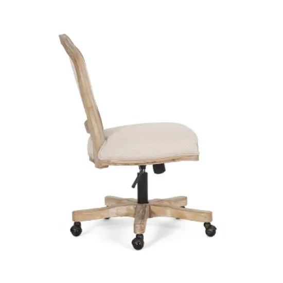 Scilley French Country Upholstered Swivel Office Chair - Christopher Knight Home image {5}