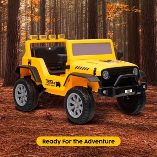 12V Jeep - Tonka Kids Ride‑On Car with  LED Headlights & 12V Battery image {3}