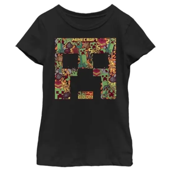 Girl's Minecraft Creeper Collage T-Shirt image {3}