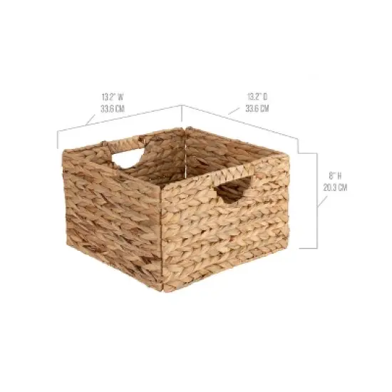 Seville Classics 2 pk 13.25" Natural Water Hyacinth Handwoven Storage Baskets image {7}