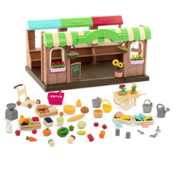 Li'l Woodzeez Store Playset with Toy Food 68pc - Hoppin' Farmers Market image {3}