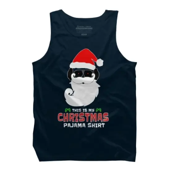 Men's Design By Humans This Is My Christmas Pajama Shirt Gamer Video Game Santa By TELO213 Tank Top image {5}