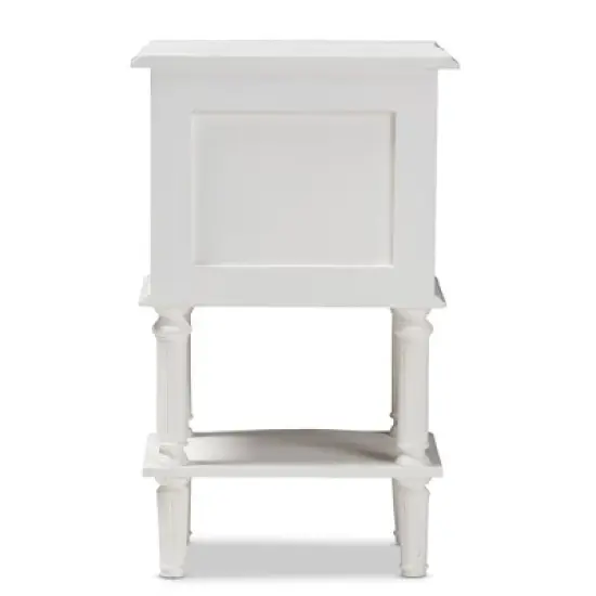 Audrey Finished 2 Drawer Nightstand White - Baxton Studio image {3}