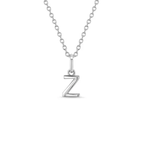 Girls' Tiny Initial Letter Sterling Silver Necklace - In Season Jewelry image {3}