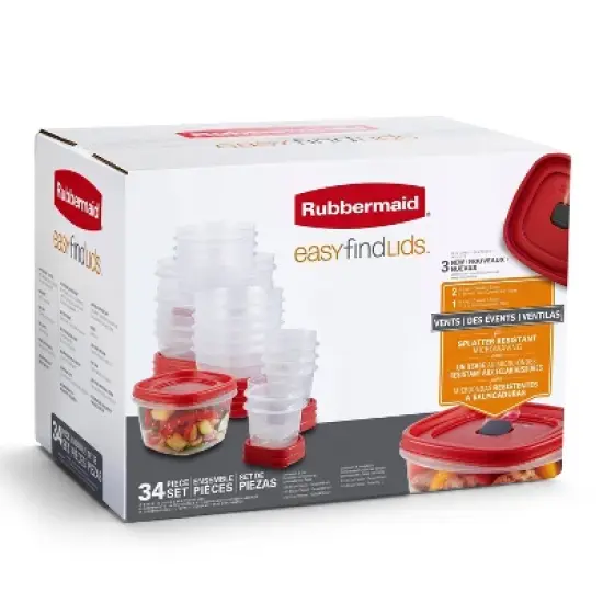 Rubbermaid 34pc Plastic Food Storage Container Set image {1}