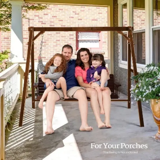 VINGLI Heavy Duty 660 LBS Wooden Swing Frame with Extra Bottom Connection Board, A-Frame Porch Swing Bench Stand for 5 FT Swing Chair image {4}