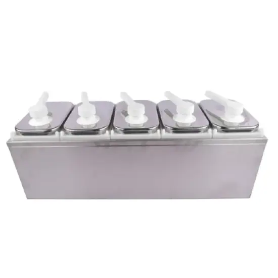 Slickblue Countertop Sauce Dispenser, Easy Pump with Rotating Nozzle, 2L to 10L Options, Stainless Steel, Silver image {4}