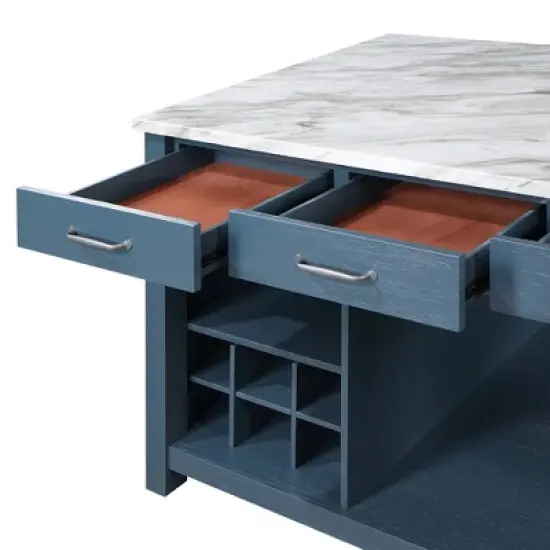 Fredricke Extendable Kitchen Island with Faux Marble - HOMES: Inside + Out image {3}