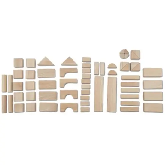 Melissa & Doug Standard Unit Solid-Wood Building Blocks With Wooden Storage Tray (60pc) image {3}