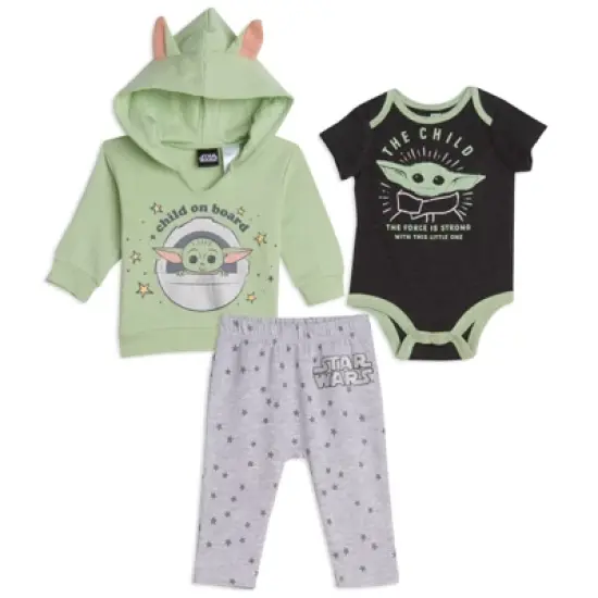 Star Wars Mandalorian Baby Yoda  3 Piece Set: Hoodie Bodysuit Pants Newborn image {10}