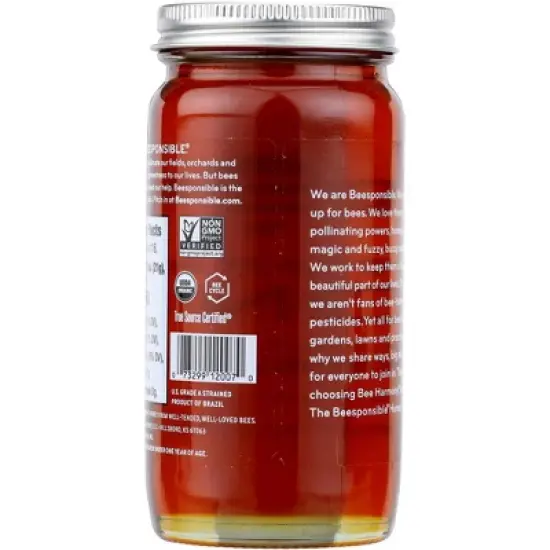 Bee Harmony Eucalyptus Raw Organic Honey - 6 pack, 12 oz image {2}
