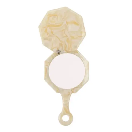 Unique Bargains Polygon Handheld Makeup Mirror 1 Pc image {10}