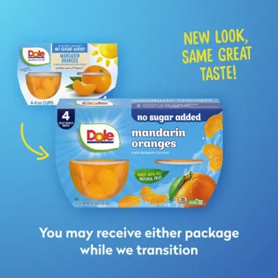 Dole Mandarin Oranges No Sugar Added Fruit Cups - 16oz/4ct image {3}
