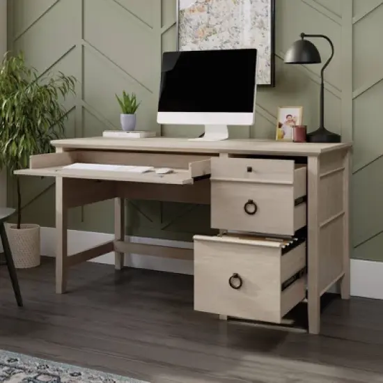 East Adara Single Pedestal Desk - Sauder: Home Office, File Drawer, MDF Construction image {2}