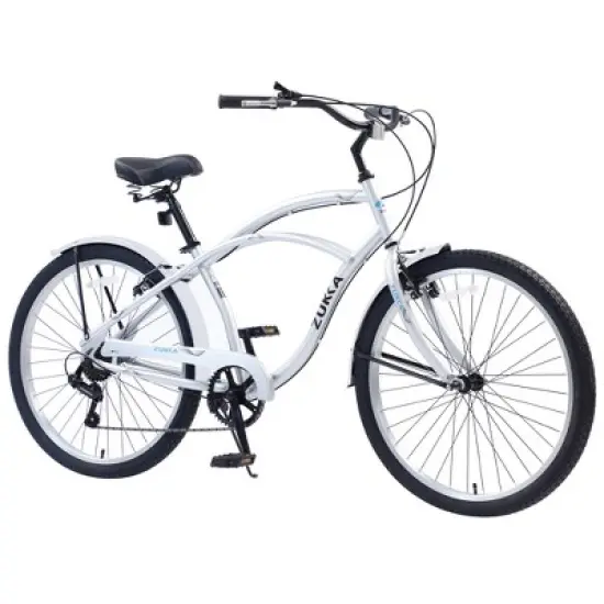 Gulches 26-Inch Beach Cruiser Bicycles - 7 Speed, Silver for Leisure and Commute image {5}