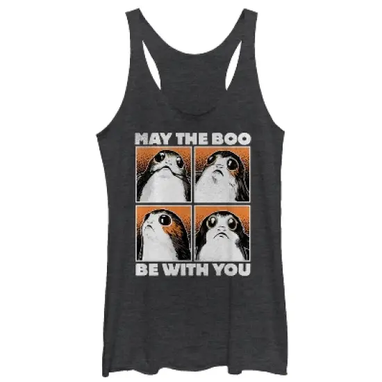 Women's Star Wars The Last Jedi Halloween Porg Boo With You Racerback Tank Top image {2}