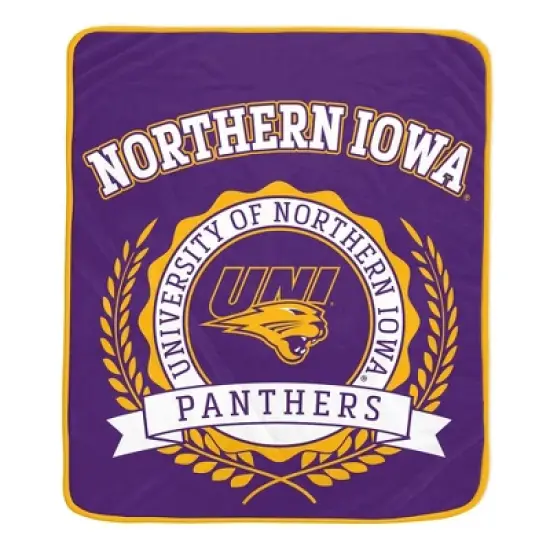 NCAA Northern Iowa Panthers Crest Ultra Soft Blanket image {2}