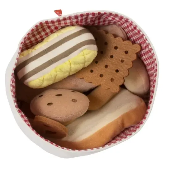 HearthSong 8 Piece Fabric Pretend-Play Food Basket with Soft Felt Baked Goods image {3}