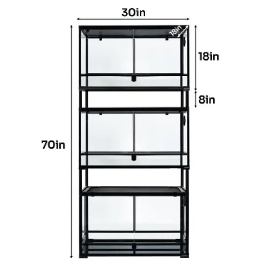 REPTIZOO 3 Layer 40Gallon  Reptile Terrarium with Stacker image {1}