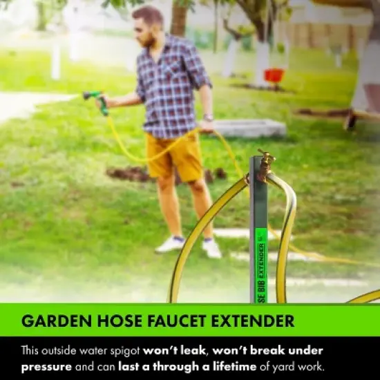 Yard Butler Hose Bib Extender - Outdoor Faucet Extender and Remote Spigot - Puts Your Garden Hose Where You Want It - IHBE-6 image {2}