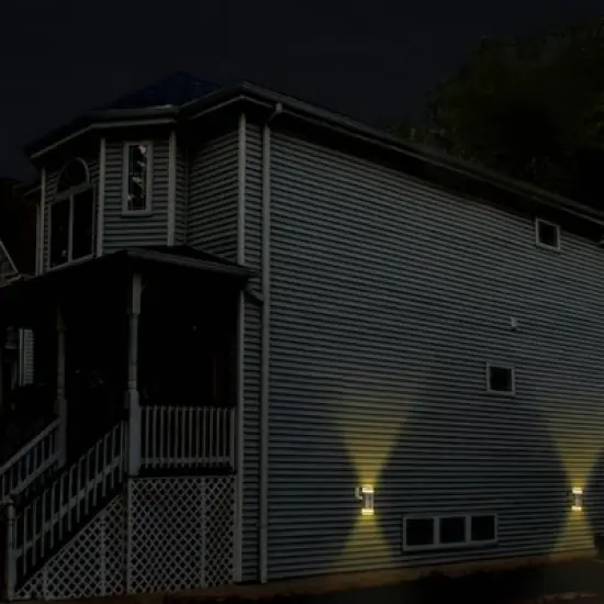 LED Solar Dual Direction Outdoor Wall Light with Amber/White Light - Techko Maid image {7}