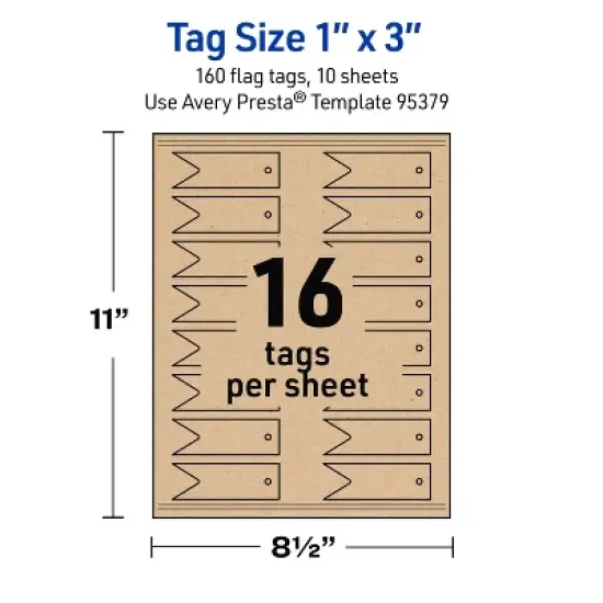 Avery Banner Rectangle Flag Tags, 1" x 3", Kraft Brown, 160 Total image {4}