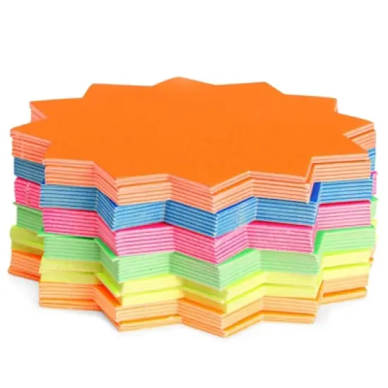 Juvale 120-Pack Bulletin Board Decorations, Blank Cutouts, Starburst Signs for Retail, Office Supplies, Sales, Poster Boards (6 Colors, 4x4 in) image {6}