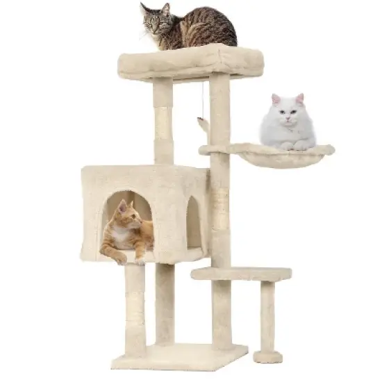 BestMassage Cat Tree 36 inch Tall Cat Tower for Indoor Cats with Cat Scratching Post Multiple Platforms Cozy Condo and Hanging Toy image {8}