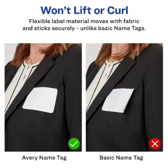 Avery American Flag Traditional Name Badges, 2-1/3" x 3-3/8", 80ct image {1}