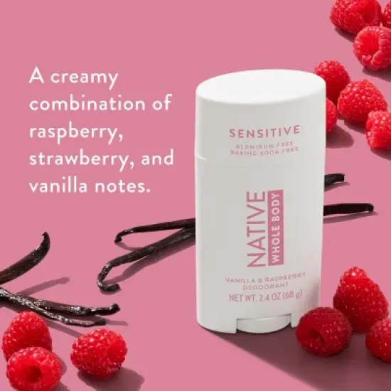 Native Whole Body Solid Deodorant - Vanilla & Raspberry - 2.4oz image {2}