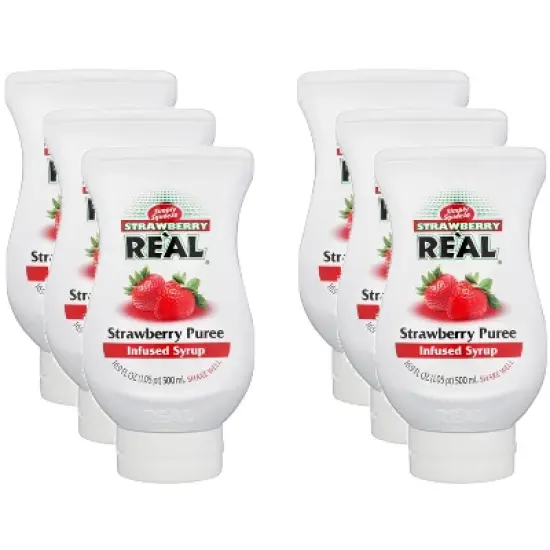 Real Infused Exotics Strawberry Syrup - Case of 6 - 16.9 fl oz. image {2}
