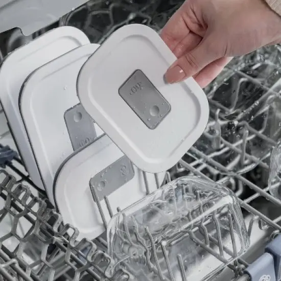 OU Glass Food Storage Container Set 12pc (set of 6) Microwave, Freezer & Dishwasher Safe, Airtight Leak Proof Lid with Microwave Valve, Stackable image {5}