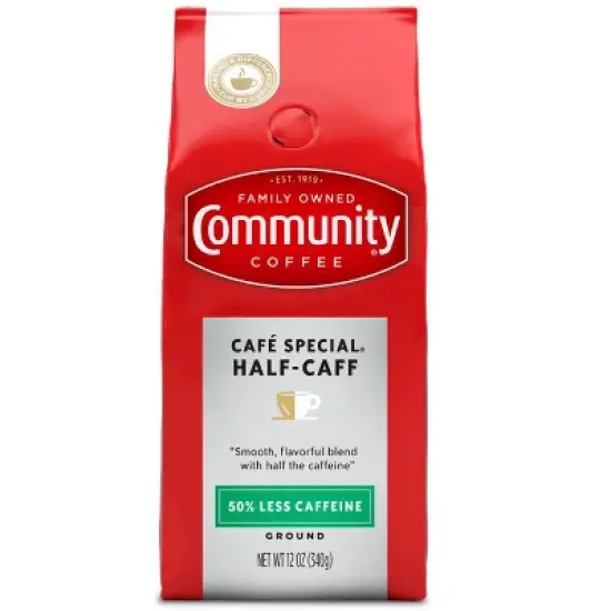 Community Coffee Caf&eacute; Special Half - Caff Medium-Dark Roast Ground 12 oz (Pack of 2) image {3}