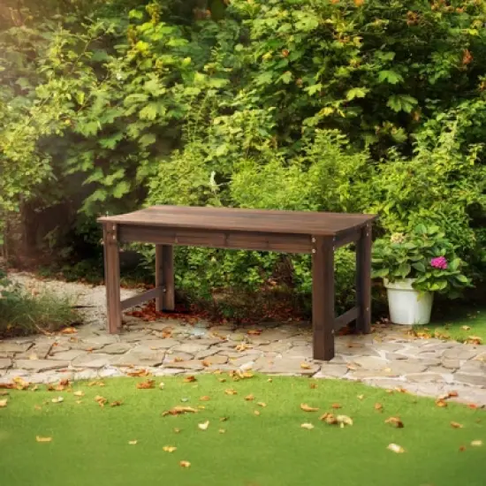 Karl Home | 39 in.  Solid Wood Backless Garden Bench image {3}