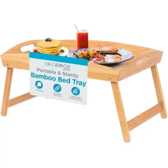 BirdRock Home Bamboo Breakfast Serving Tray - Natural image {7}