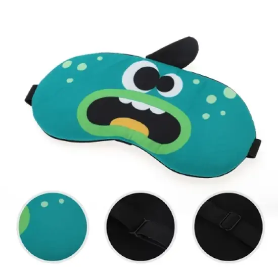 Unique Bargains Soft Sleep Mask Cartoon Monsters Green 1 Pc image {2}