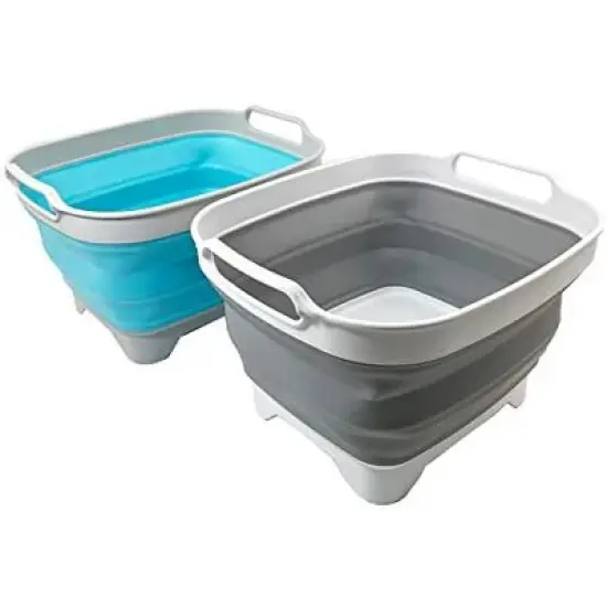 SAMMART 7.5L (2 Gallons) Collapsible Dishpan with Draining Plug image {6}