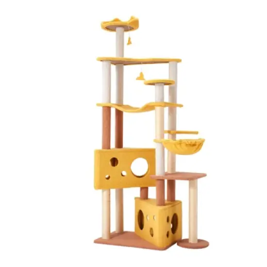 EROMMY 72.4" Cat Cheese Tree, Multi-Level Cat Tree Tower With Hammock, Top Perch, And Sisal Cat Scratching Posts image {1}