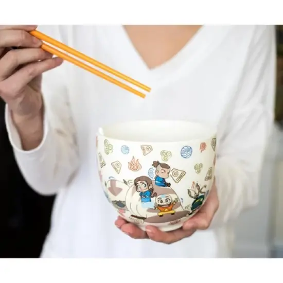 Surreal Entertainment Avatar: The Last Airbender Japanese Dinner Set | 18-Ounce Ramen Bowl, Chopsticks image {5}