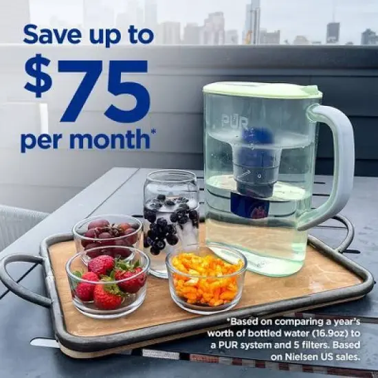 PUR 7 Cup Water Pitcher Filtration System Lime PPT700L: BPA-Free, Dishwasher-Safe, Filters Pesticides & Chlorine image {3}
