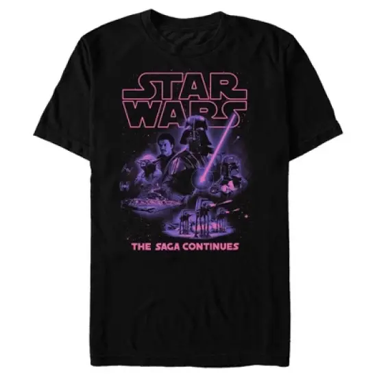 Men's Star Wars Retro Saga Continues Character Collage T-Shirt image {2}