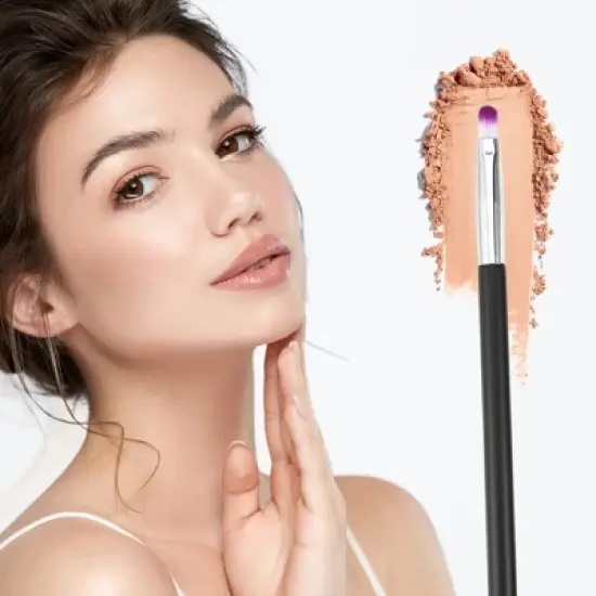 Unique Bargains Face Concealer Makeup Brush Kit Black 3 Pcs image {5}