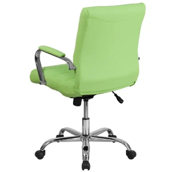 Flash Furniture Mid-Back Vinyl Executive Swivel Office Chair with Chrome Base and Arms image {6}