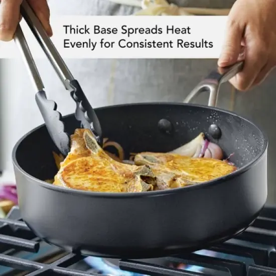 KitchenAid Hard-Anodized Induction 11pc Nonstick Cookware Set: Matte Black, Dishwasher & Oven Safe, Tempered Glass Lids image {3}