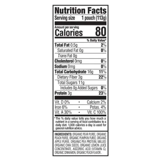 HappyTot Fiber & Protein Organic Pears Apples Peaches Pumpkin with Cinnamon Baby Food Pouch - 4oz image {8}