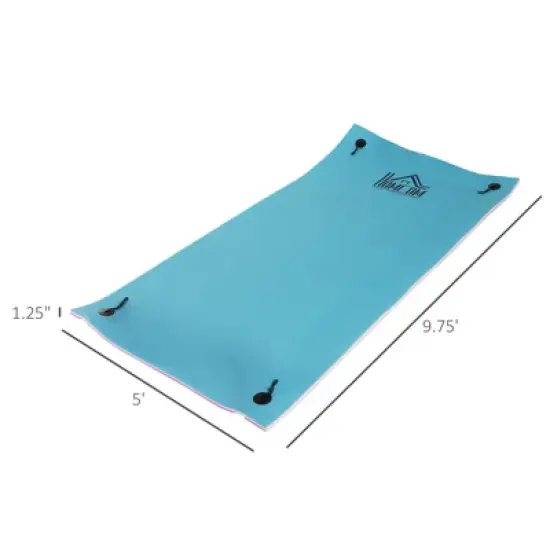 DSVIMOY 10'*5' Floating Mat, 3-Layer Swimming Pool Floating Water Mat, Thick Water Activities Mat for Lake, Oceans, Blue&Pink, 118"*59"*1.3" image {2}