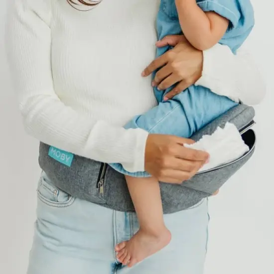 Moby Hip Seat Baby Carrier - Heather Gray image {6}