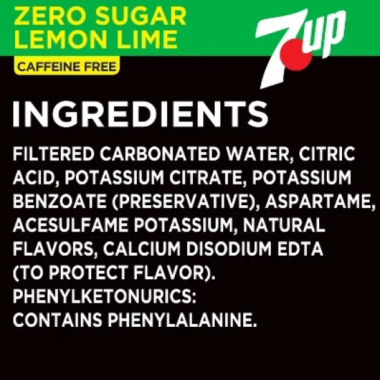 7UP Zero Sugar Lemon Lime Soda - 12pk/12 fl oz Cans image {3}