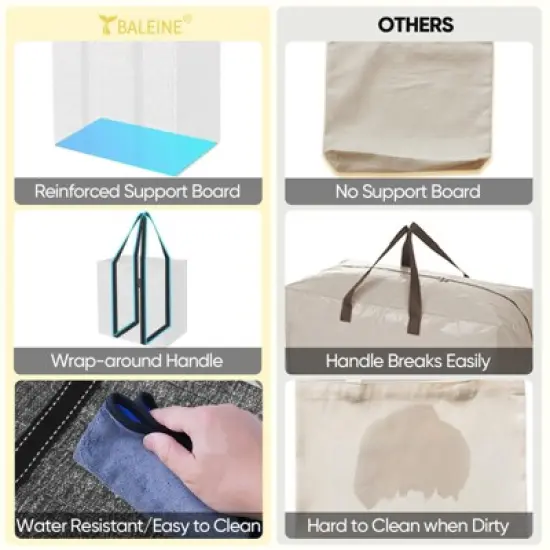 HOMLUX 4Pk Foldable Reusable Grocery Shopping Storage Bag Reinforced Bottom image {4}