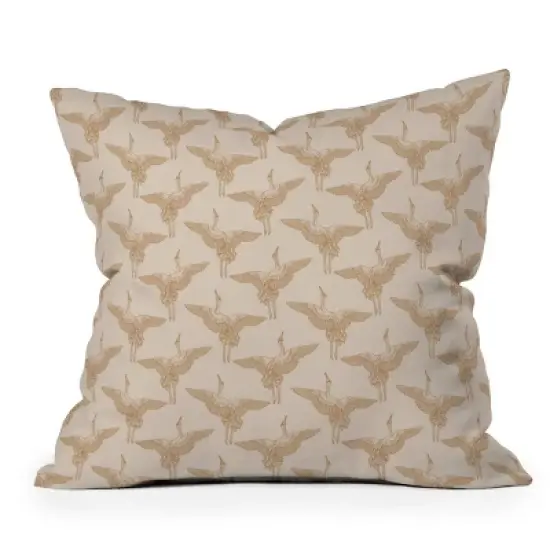 Iveta Abolina Pecan Cranes Cream Outdoor Throw Pillow Brown - Deny Designs image {4}